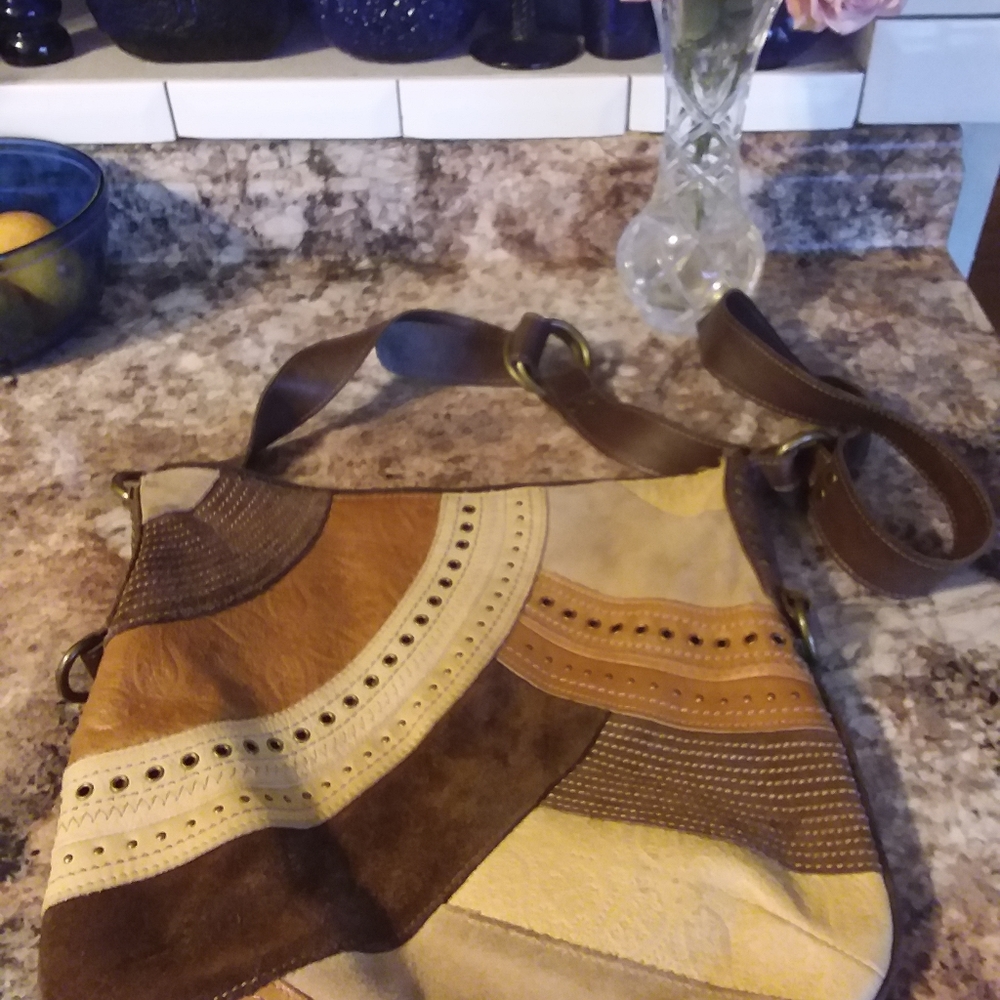 Fossil Leather Patchwork Crossbody - image 2
